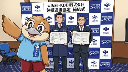 大阪府とKDDIとの包括連携協定締結